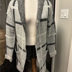 Kismet Black and Gray Checkered Cardigan